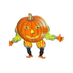 Vintage 2001 Shiny Brite Halloween Pumpkin Decoration By Christopher Radko